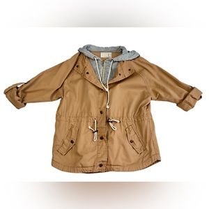 Life in Progress Hooded Utility Jacket Deep Tan Women's Sz Small